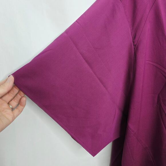 Wonder Wink Women's 4-Pocket V-Neck Short Sleeve Scrub Top #6319 Wine Color 5XL - Picture 5 of 15